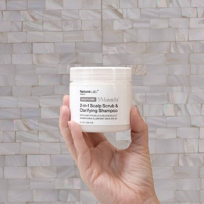NATURELAB. TOKYO Mainichi Scalp Scrub + Clarifying Shampoo - Buildup Removal + Oil Control, Scalp Detox, Sugar-to-Foam, 8.1 oz