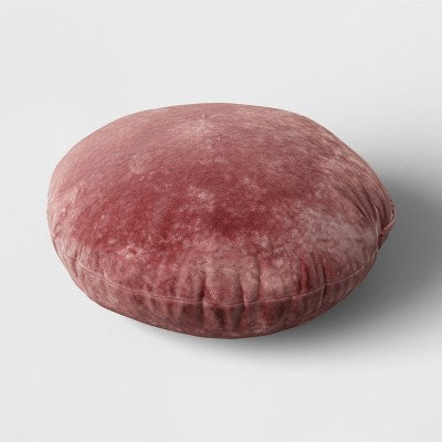 Lustrous Velvet Round Throw Pillow Dark Mauve - Threshold