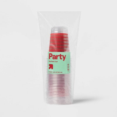 Holiday Disposable Drinkware Clear Cups - Stripe - 18oz/30ct - up&up