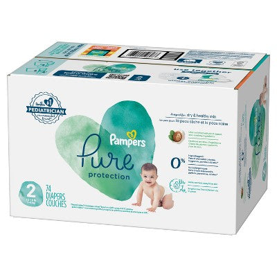 Pampers Pure Protection Diapers Super Pack - Size 2 - 74ct