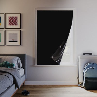 50"x78" Sun Zero 100% Blackout Solid Lights Out Portable Travel Rod Pocket Curtain Panel Black: Kids' Indoor Curtain