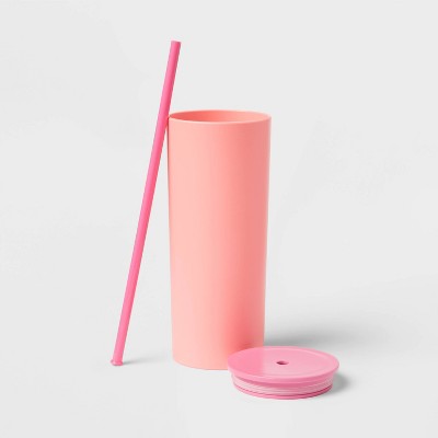 26oz Tumbler with Straw Coral - Sun Squad