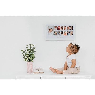 Pearhead First Year Frame - White: Multiple Image, Horizontal Orientation, Wall Mount, Holds 13 Photos