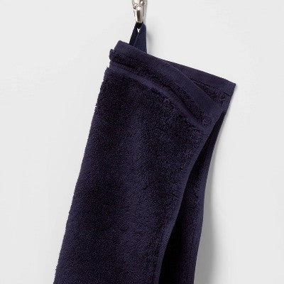 Total Fresh Antimicrobial Washcloth Navy - Threshold: 100% Cotton, Low Lint, Machine Washable, 13"x13"