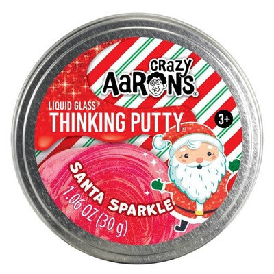 Crazy Aaron's Santa Sparkle Liquid Glass Thinking Putty Tin - Red