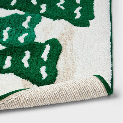 20"x30" Tree Christmas Bath Rug Green - Threshold