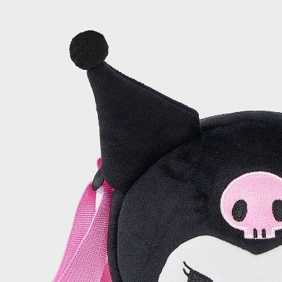 Kuromi Girls' Plush Purse - Black/Pink
