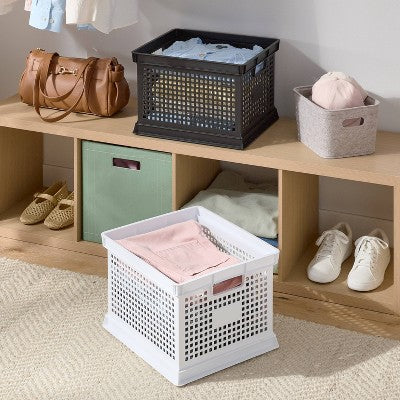 30.6qt Crate Utility Storage Bin White - Brightroom