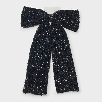 Large Sequin Hair Bow - A New Day Black