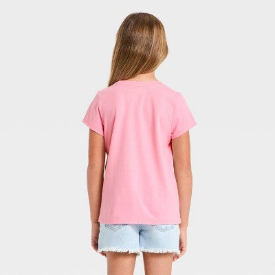 Girls' Airbrush Heart Graphic T-Shirt - Cat & Jack Pink XL Plus