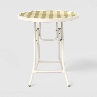 Tempered Printed Glass Round Accent Patio End Table - Room Essentials (LOCAL PICKUP ONLY)