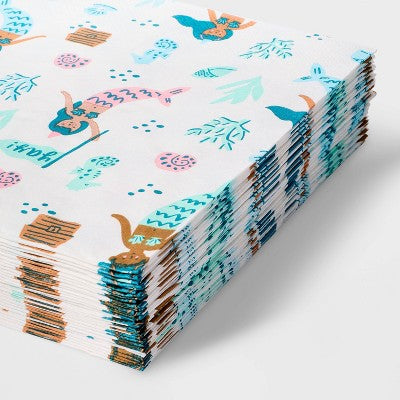 30ct Mermaid Lunch Napkins - Spritz