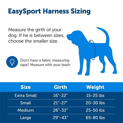 PetSafe EasySport Adjustable Dog Harness - M - Black: Nylon, Comfort-Grip, Reflective