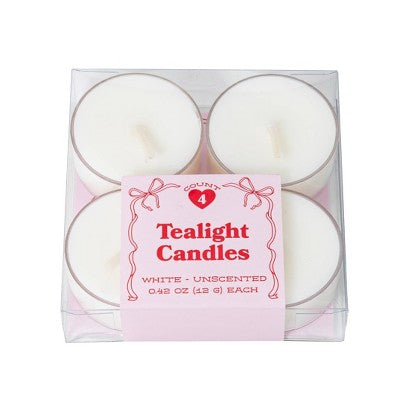 4pk Tealight Candle Set White - Bullseye's Playground