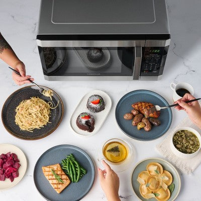 Farberware Professional 1.6 Cu. Ft. 1100-Watt Microwave Oven with Smart Sensor, Stainless Steel with Platinum (LOCAL PICKUP ONLY)