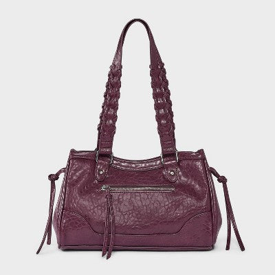 Whipstitch Handle Satchel Bag - Wild Fable with Olivia Dayton Burgundy