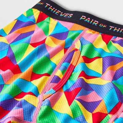 Pair of Thieves Men's Rainbow Abstract Print Super Fit Boxer Briefs  SMALL *ADD 3 TO YOUR CART & 1 IS FREE!*