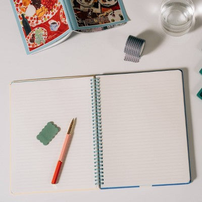 Papier 150pg Ruled Notebook 11"x8.5" Spiral Typographic: College Ruled Journal, Hard Cover, Adult Stationery