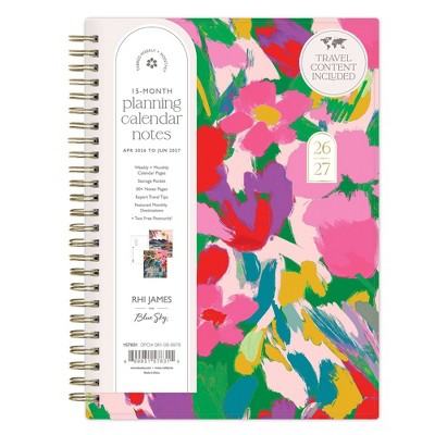 Rhi James for Blue Sky Weekly/Monthly Planner Notes (15 Month) Wirebound 5.875"x8.625" Printed - Floral Brushstroke