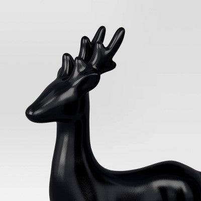 Ceramic Standing Deer Christmas Animal Figurine - Wondershop Black