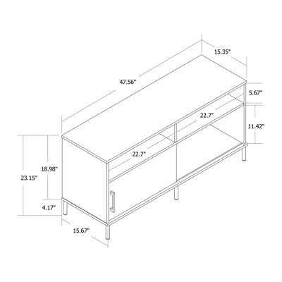 Mixed Material Storage TV Stand for TVs up to 54" with Sliding Doors Natural - Room Essentials (LOCAL PICKUP ONLY)