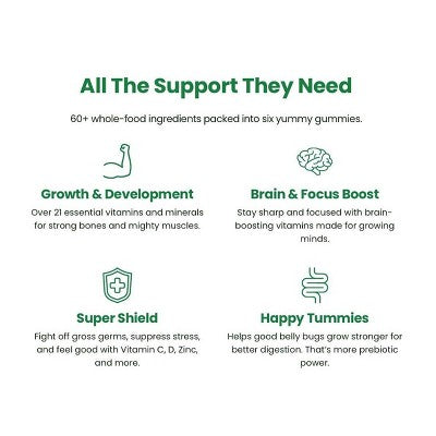 Gruns Kids' Low Sugar Superfoods Greens Gummies - 96ct/12 Servings