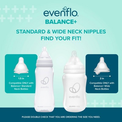 Evenflo Balance Wide Silicone Bottle Nipples - Medium Flow - 2pk
