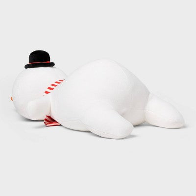 Holiday Snowman Weighted Plush Kids' Throw Pillow White - Pillowfort