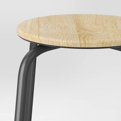2pk 24" Wood with Metal Base Backless Counter Height Barstool Natural - Room Essentials (LOCAL PICKUP ONLY)