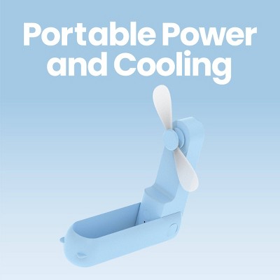 GEMS Handheld Power Bank Fan - Light Blue
