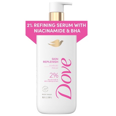 Dove Beauty Serum Body Wash with 2% Niacinamide and BHA Refining Serum - Skin Replenish -18.5 fl oz