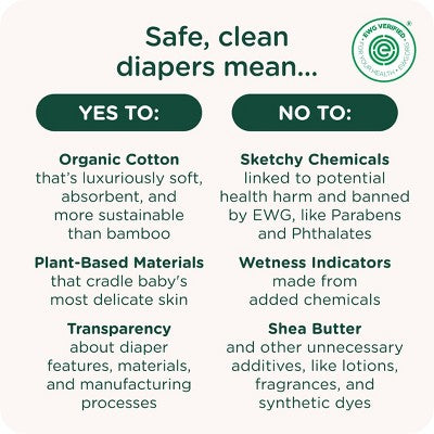 HealthyBaby Certified Safe Organic Cotton Enhanced Diapers - Size 6 - 36ct