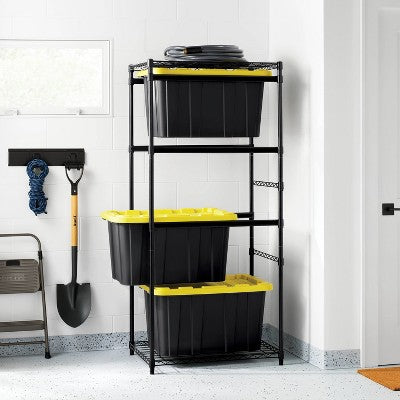 Steel 27gal Storage Tote Rack Black - Brightroom (LOCAL PICKUP ONLY)