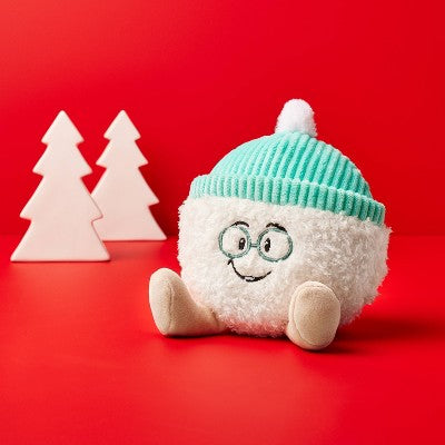 6" Snowball with Blue Hat Stuffed Plush - Gigglescape: Polyester, Character Theme, 1 Year+, 0.2 lbs