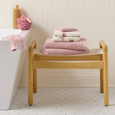 6pc Everyday Floral Dorm Towel Set Pink/Ivory - Room Essentials