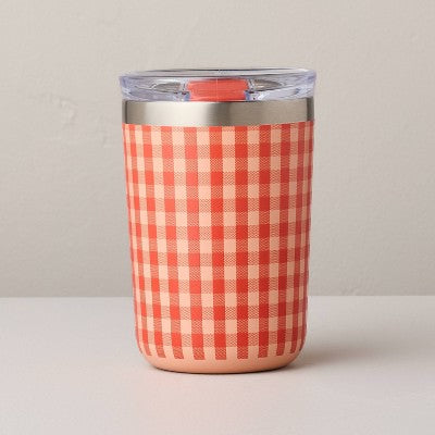 13 fl oz Stainless Steel Insulated Travel Mug Red Gingham - Hearth & Hand with Magnolia