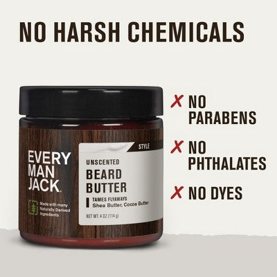 Every Man Jack Beard Butter - Unscented - 4oz
