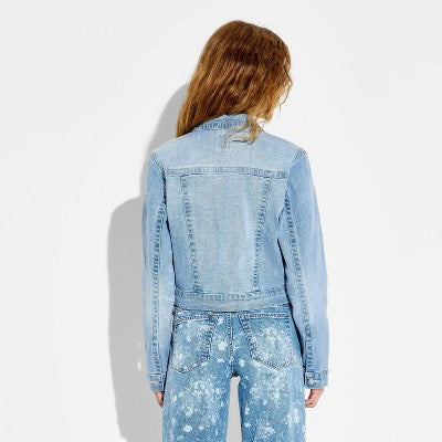 Women's Denim Shrunken Jacket - Wild Fable Light Blue M