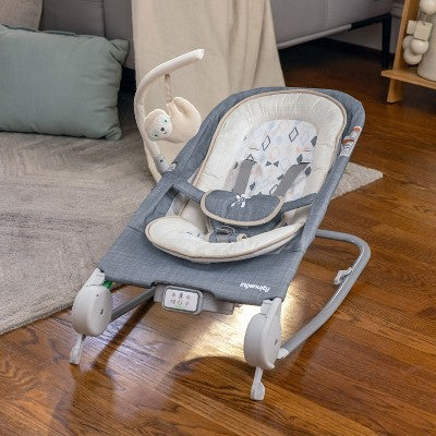 Ingenuity 2-in-1 Happy Belly Rock To Bounce Massage Baby Seat -Parker: Detachable Toy Bar, Calming Vibrations, 5-Point Harness (LOCAL PICKUP ONLY)