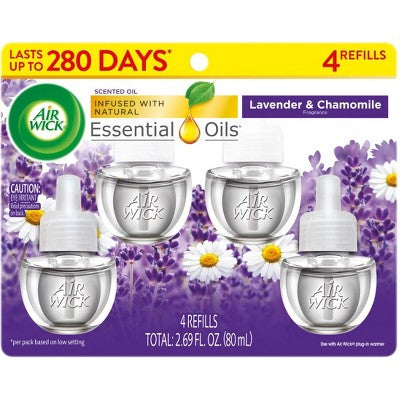 Air Wick Plug-in Scented Oil Air Freshener Refills - Lavender and Chamomile - 4pk
