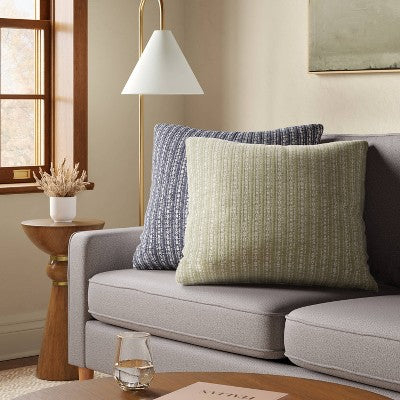 Oversized Square Reversible Matelasse Stripe Pillow green - Threshold (LOCAL PICKUP ONLY)