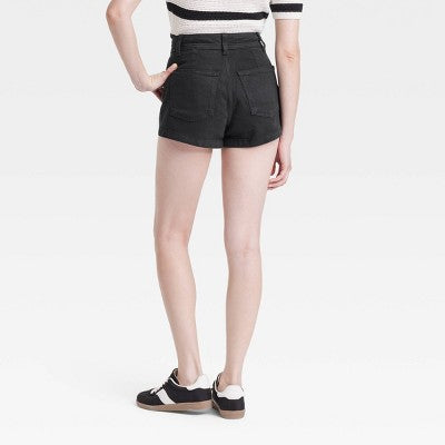 Women's High-Rise Sailor Denim Shorts - Universal Thread Black 6