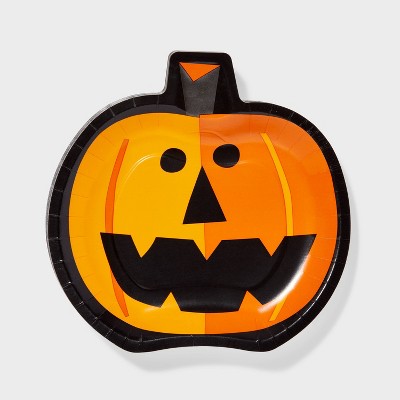 20ct Disposable Pumpkin-Shaped Halloween Dinner Plates - Hyde & EEK! Boutique™