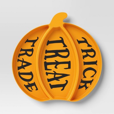 Halloween Candy Storage Vessel Pumpkin Plate - Hyde and EEK! Boutique