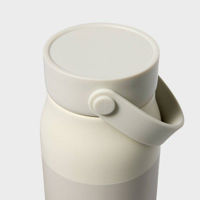 32oz Stainless Steel Hydration Water Bottle - Cream - Embark: Portable Drinkware, Polypropylene Lid