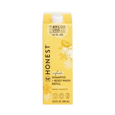 The Honest Company Refresh Shampoo + Body Wash Refill - Citrus Vanilla - 32 fl oz: Basic Cleansing, All Hair Types, Daily Use