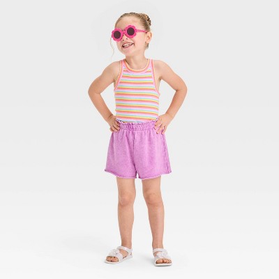 Grayson Mini Toddler Girls' French Terry Shorts - Purple 3T