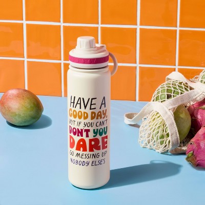 23.66oz Have A Good Day Stainless Steel Double Wall Water Bottle Cream - Tabitha Brown for Target