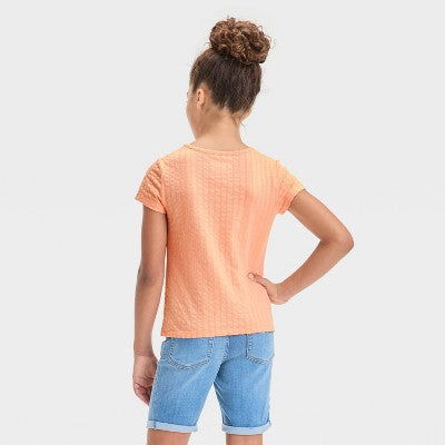 Girls' Short Sleeve Pointelle T-Shirt SIZE: S