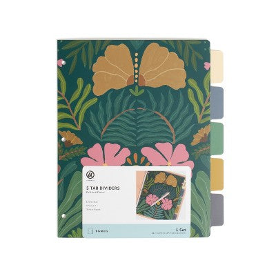U Brands 5 Tab Paper Dividers Folklore Fauna